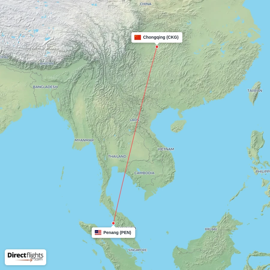 CKG - PEN route map
