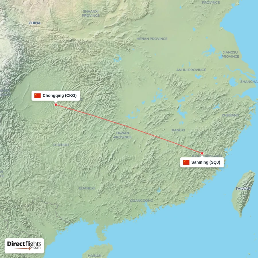 CKG - SQJ route map