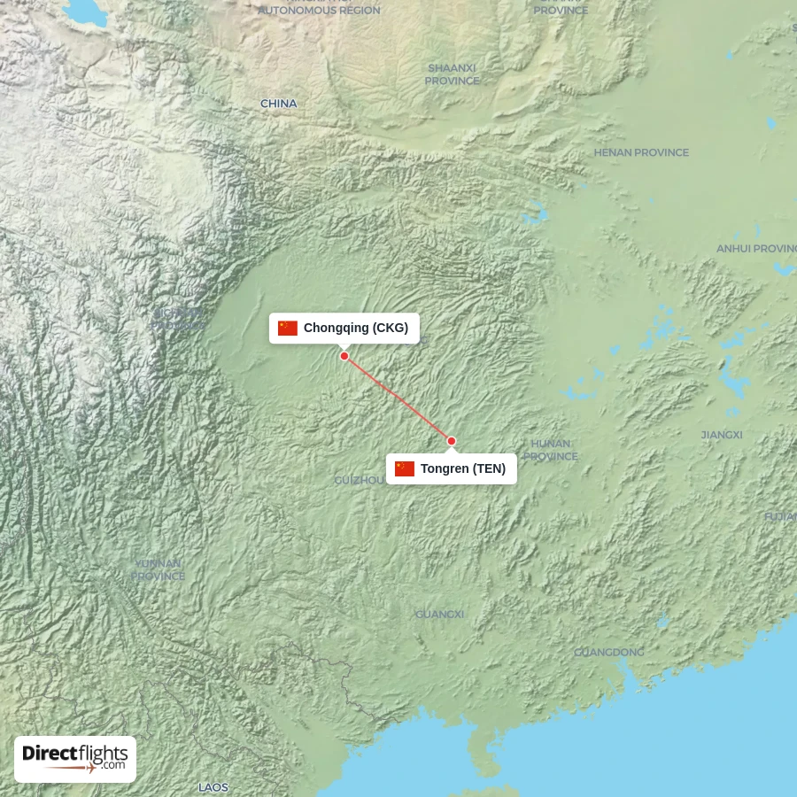 CKG - TEN route map