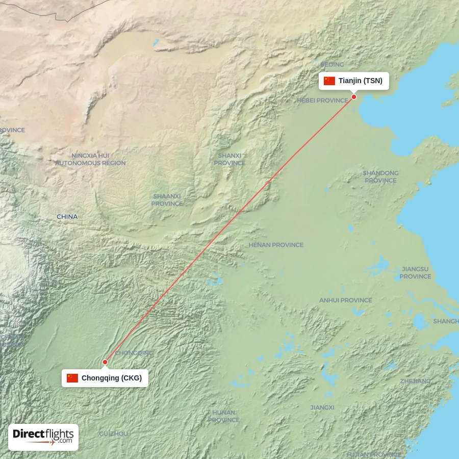 CKG - TSN route map