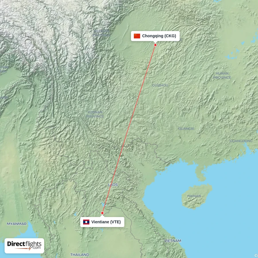 CKG - VTE route map