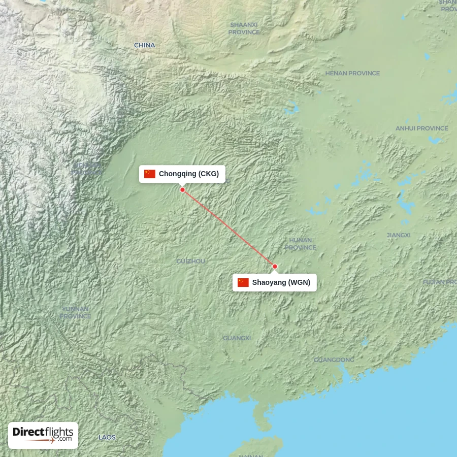 CKG - WGN route map