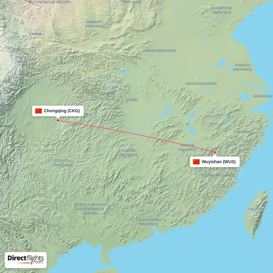 CKG - WUS route map