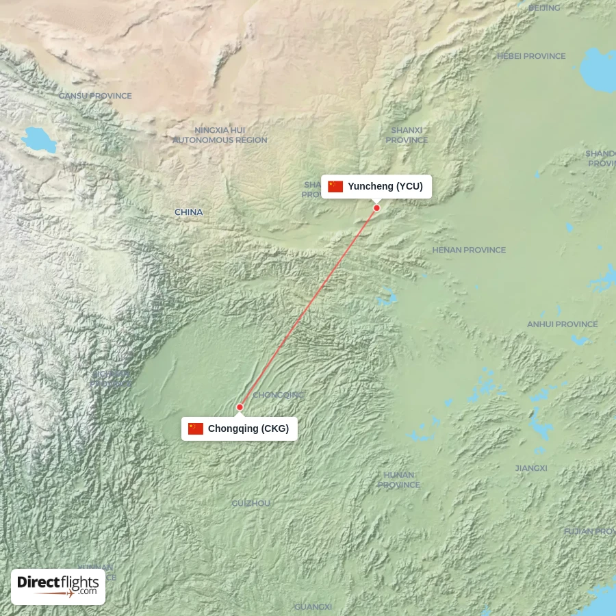 CKG - YCU route map