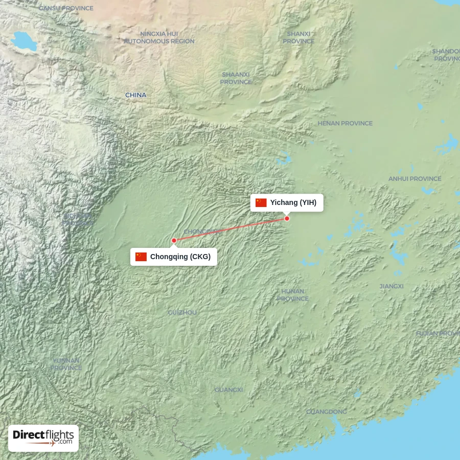 CKG - YIH route map