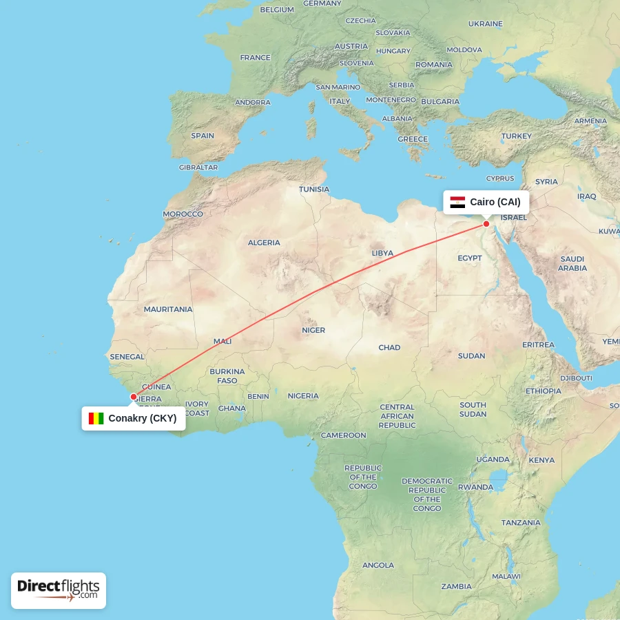 CKY - CAI route map