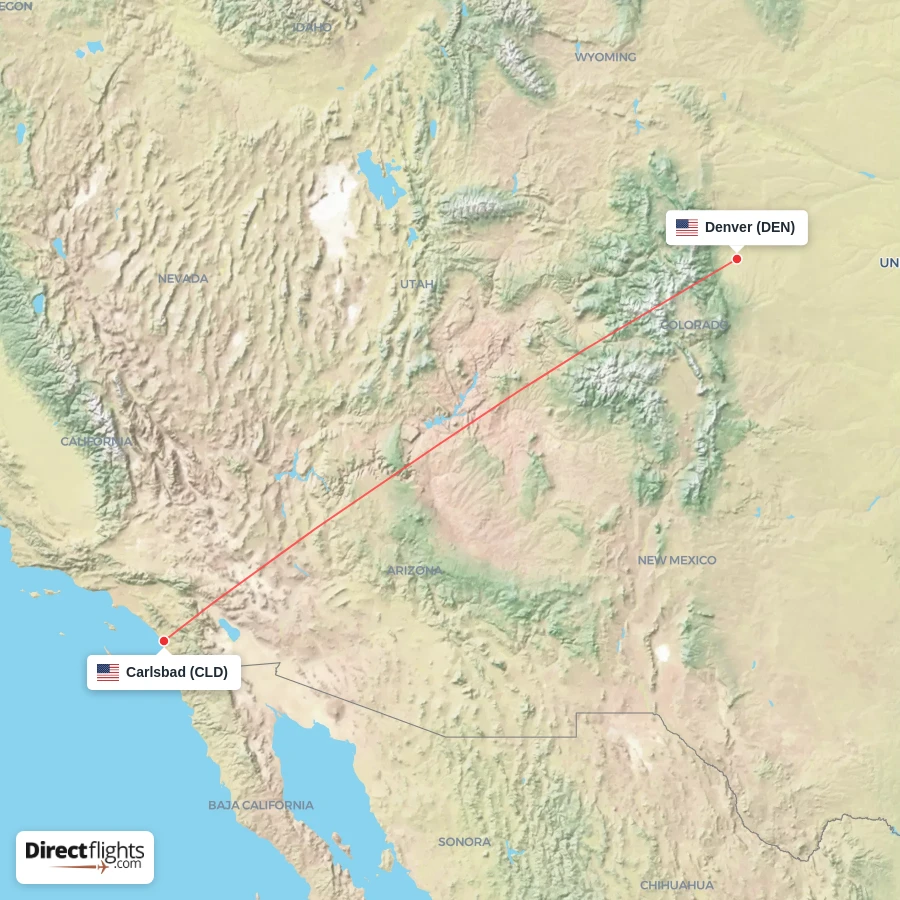 CLD - DEN route map