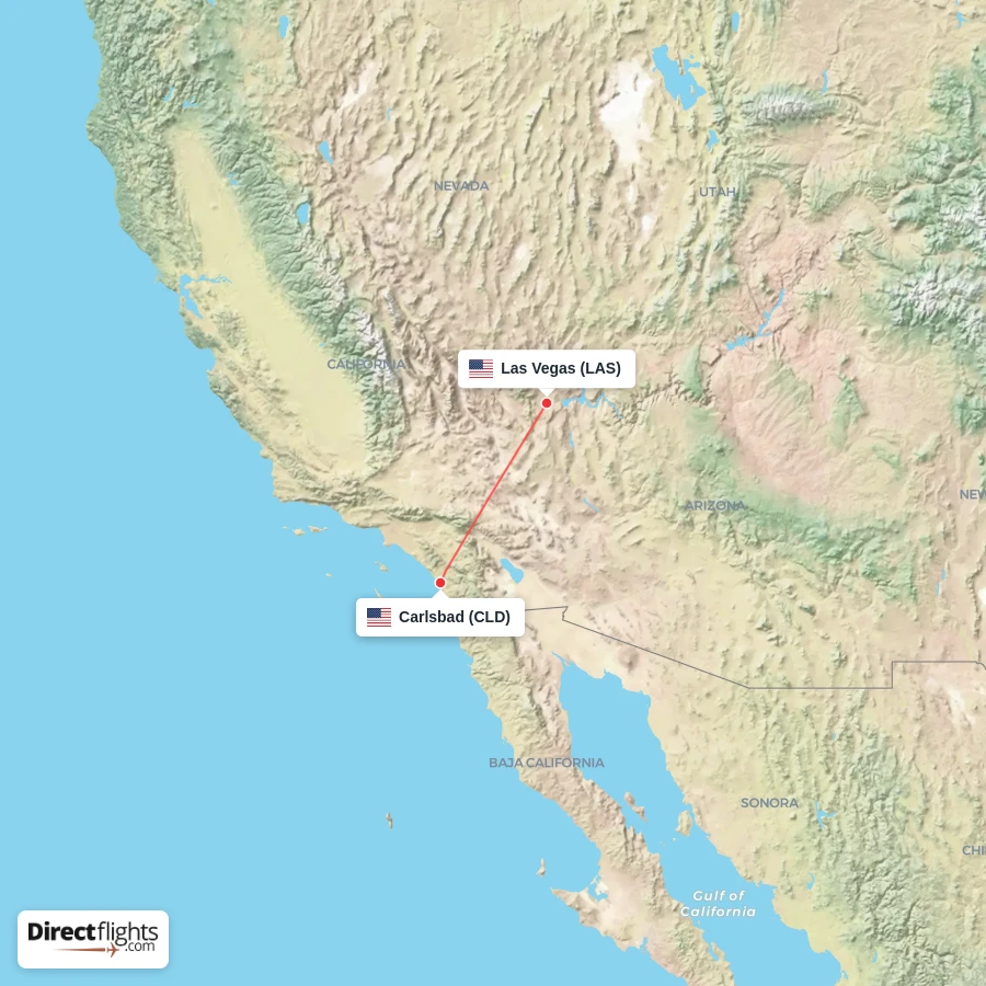 CLD - LAS route map