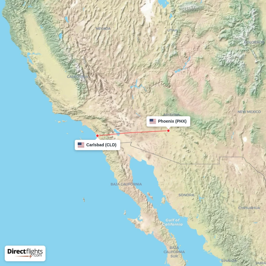 CLD - PHX route map