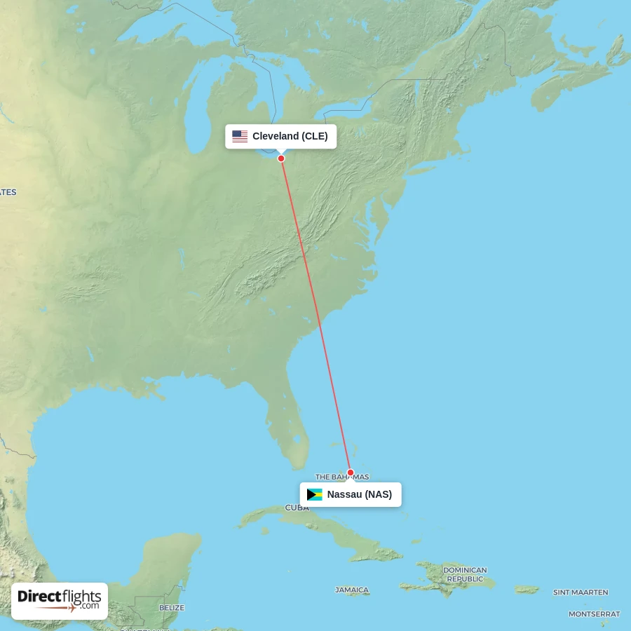 CLE - NAS route map