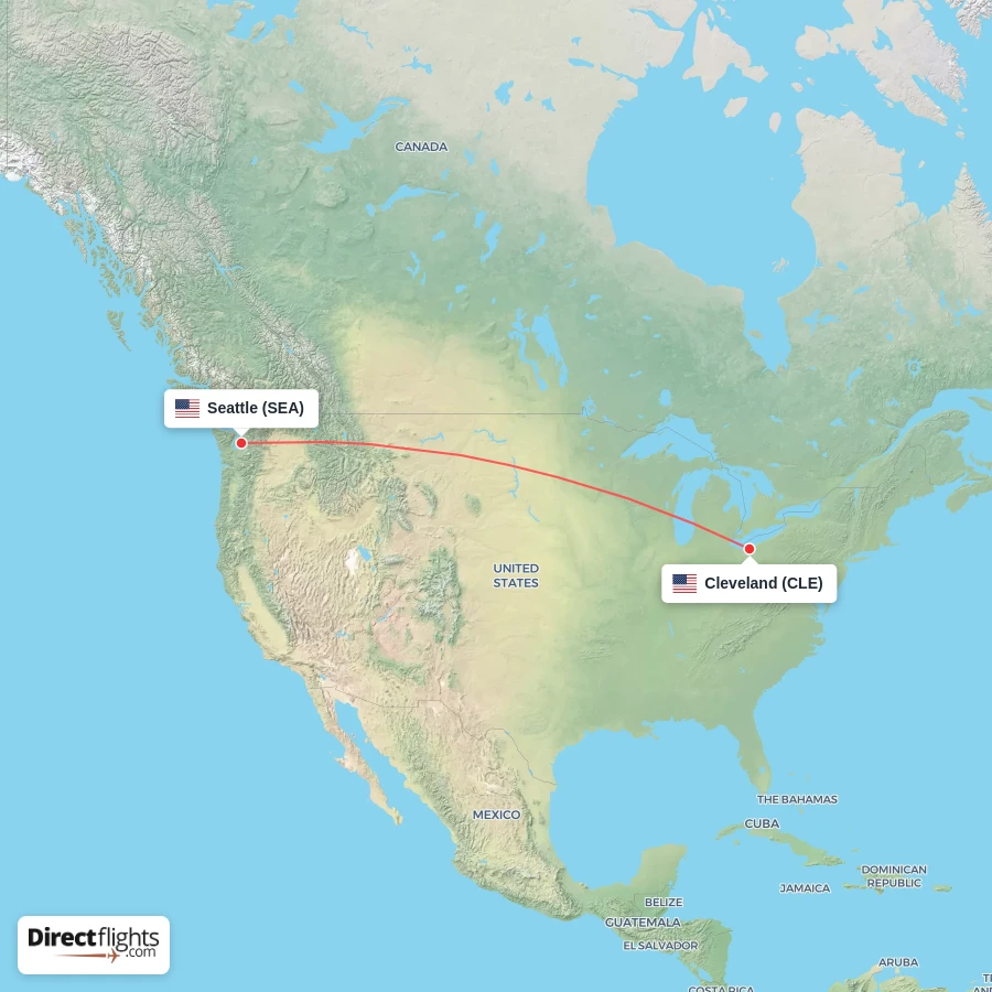 CLE - SEA route map