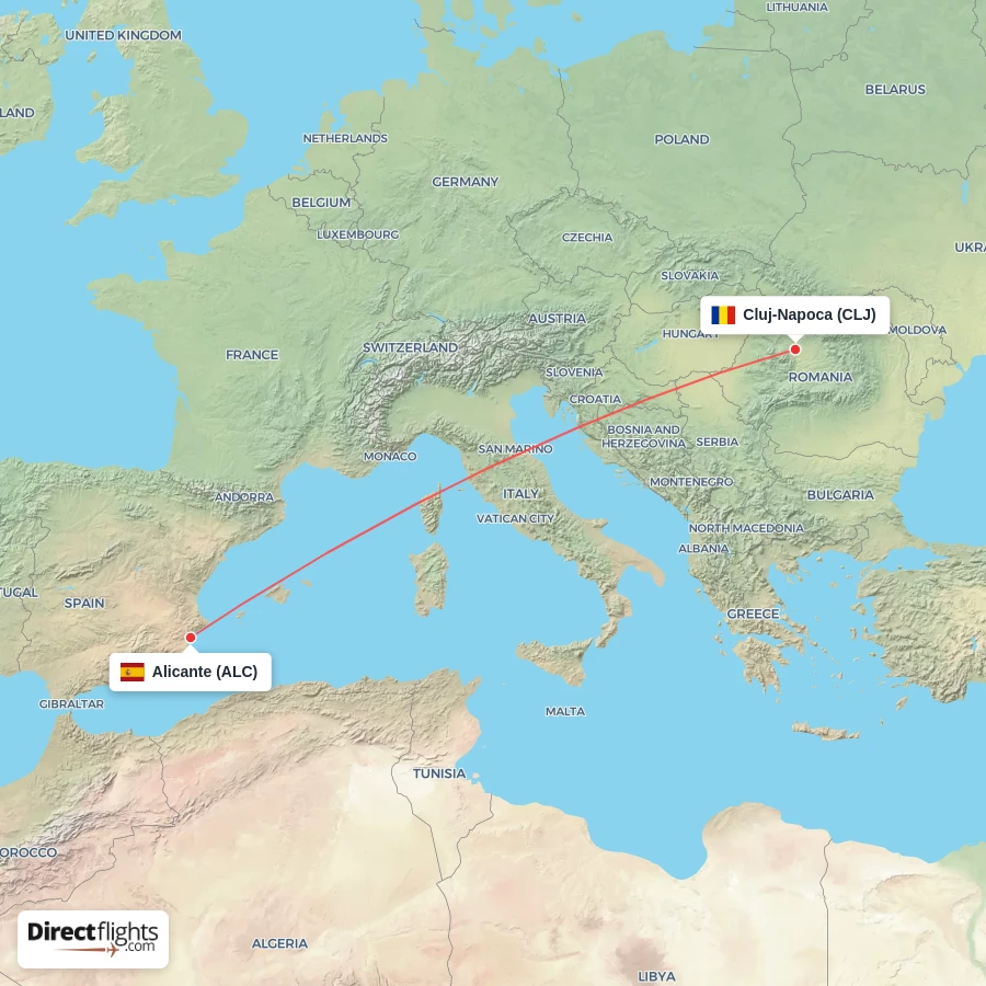 CLJ - ALC route map