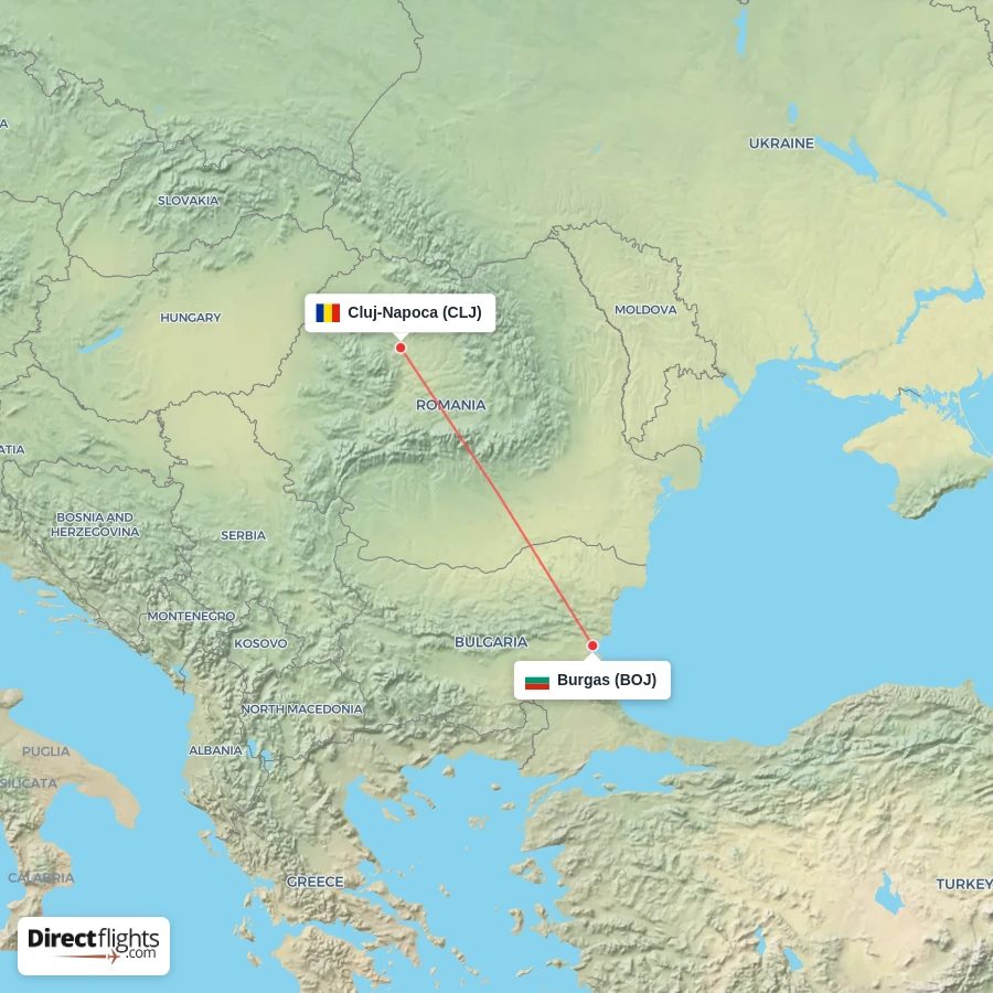 CLJ - BOJ route map
