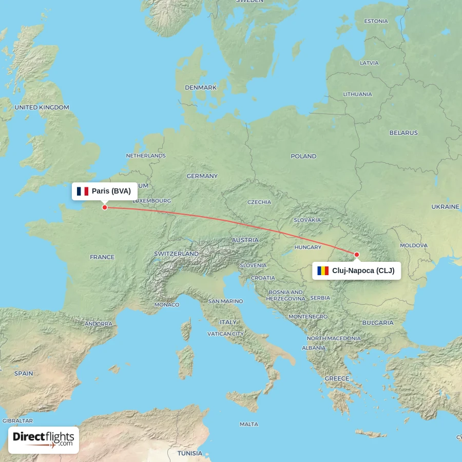 CLJ - BVA route map