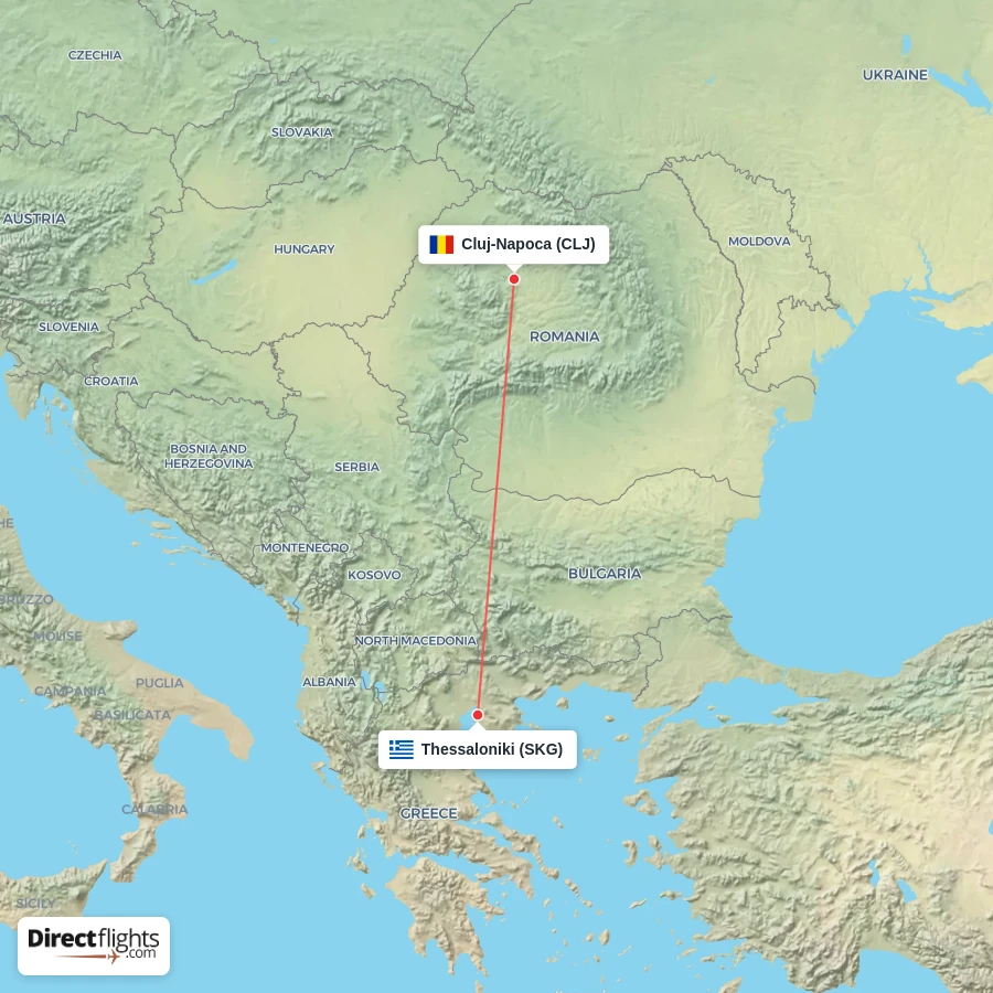 CLJ - SKG route map