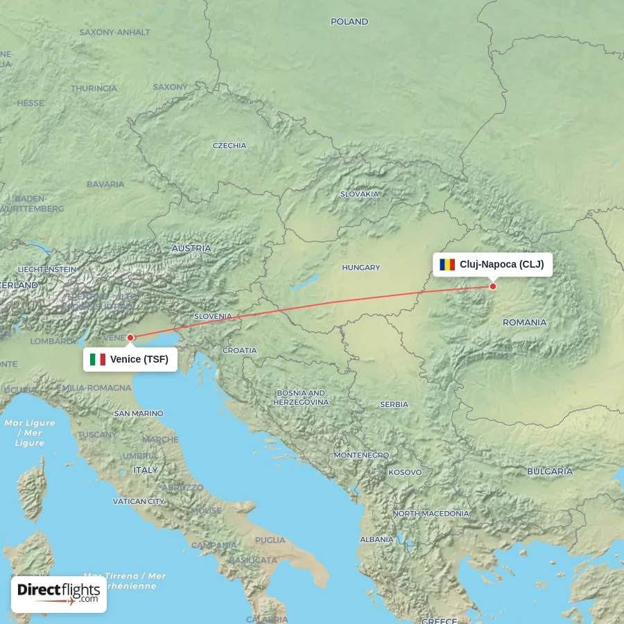 CLJ - TSF route map