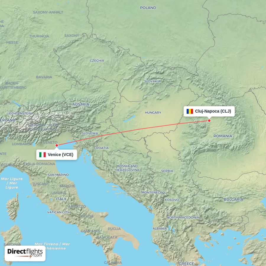 CLJ - VCE route map