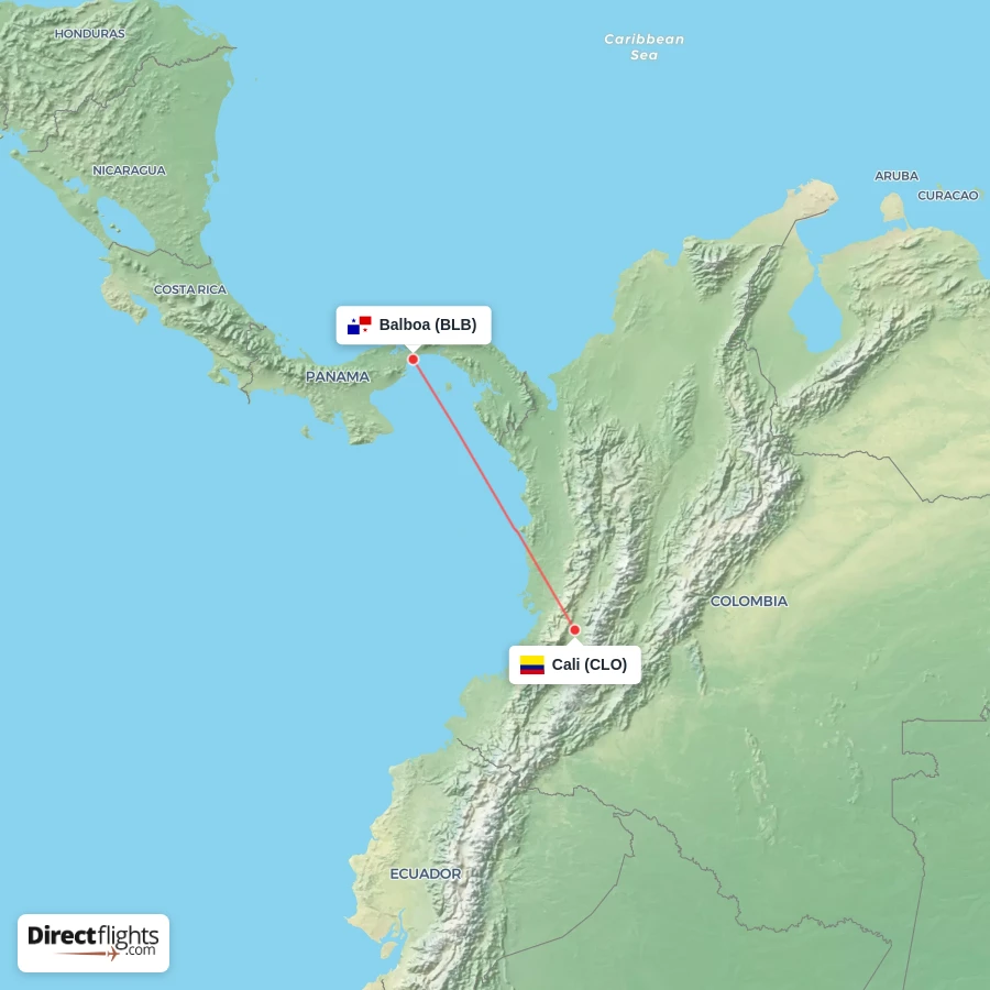 CLO - BLB route map