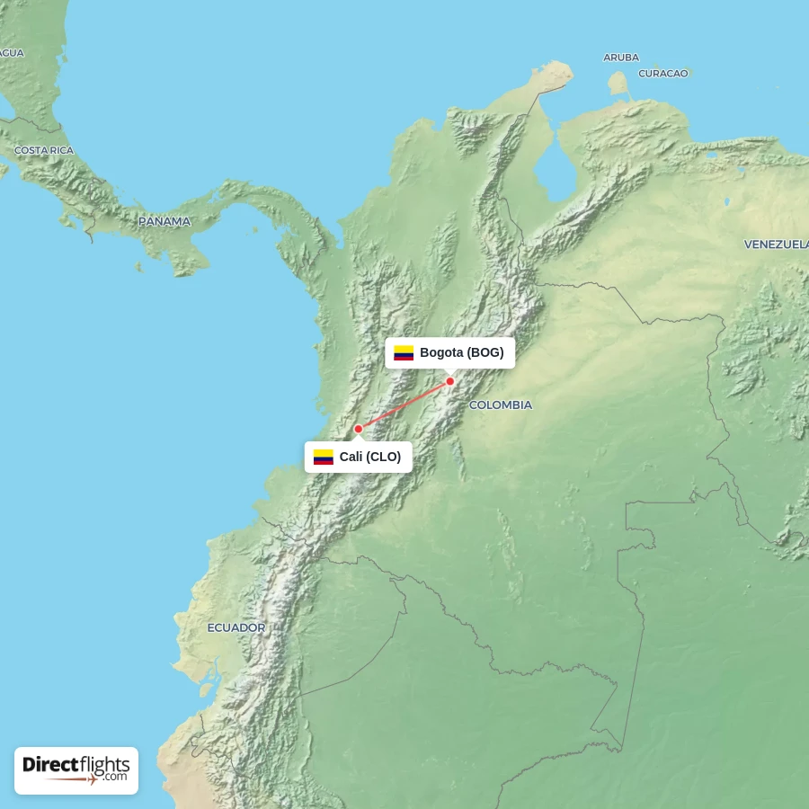 CLO - BOG route map