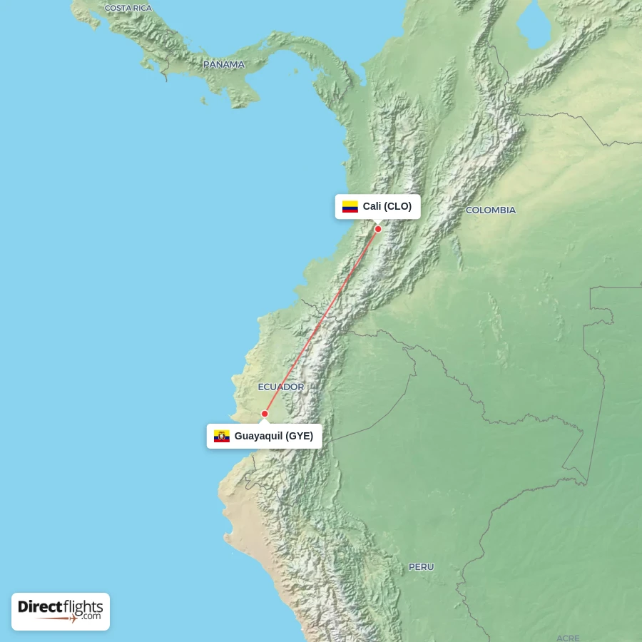 CLO - GYE route map