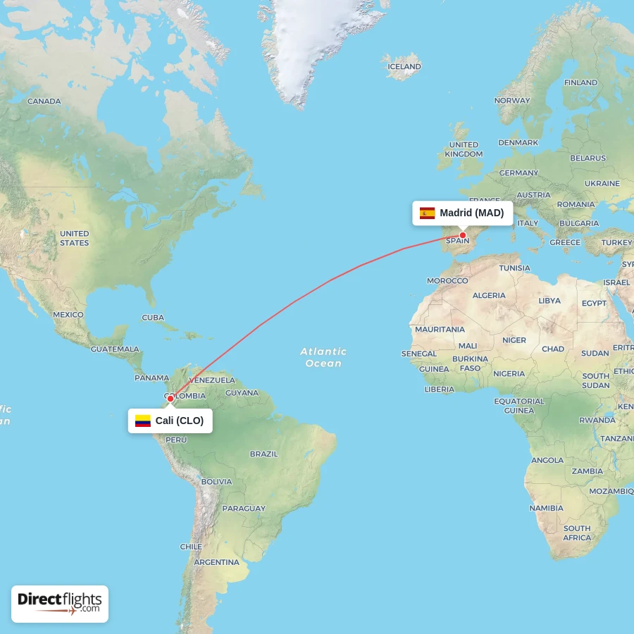 CLO - MAD route map