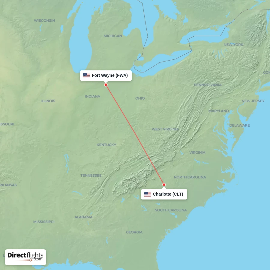 CLT - FWA route map