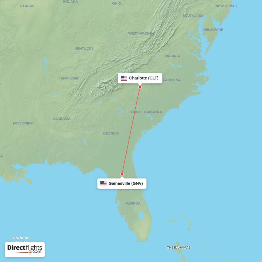 CLT - GNV route map