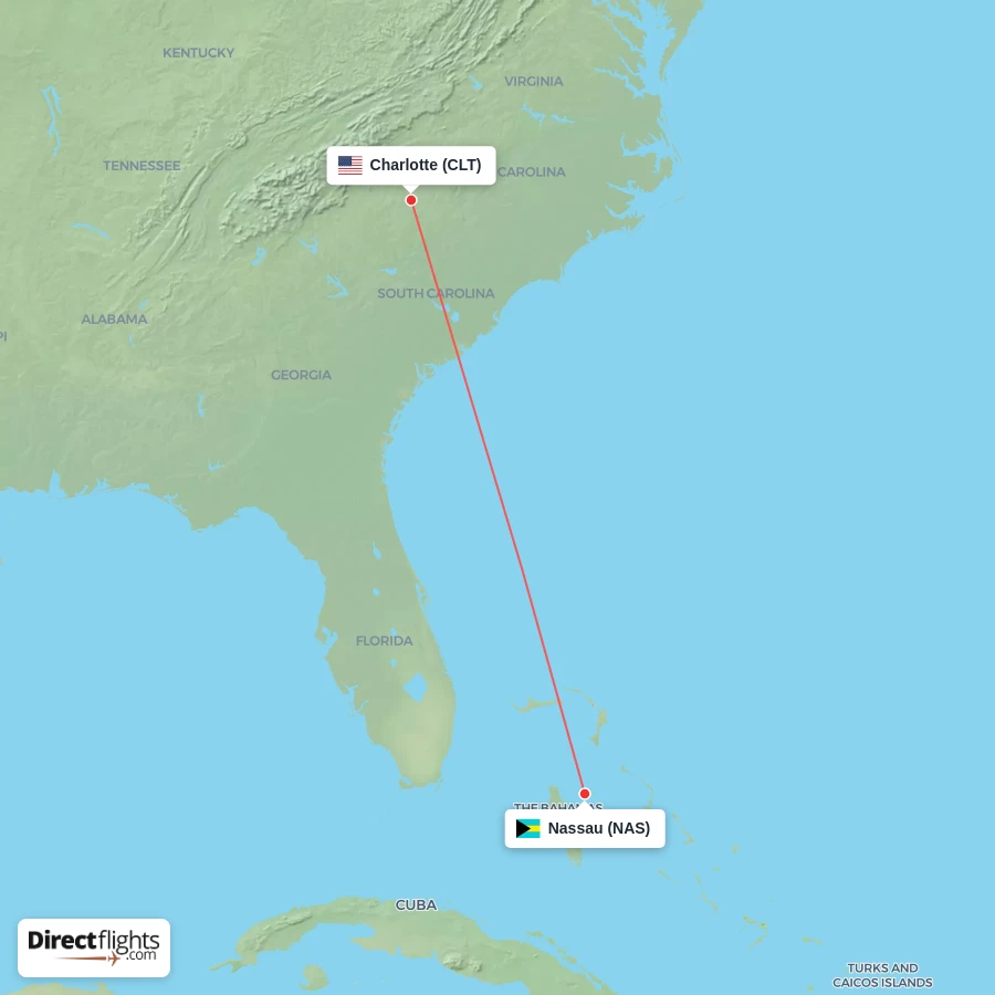 CLT - NAS route map