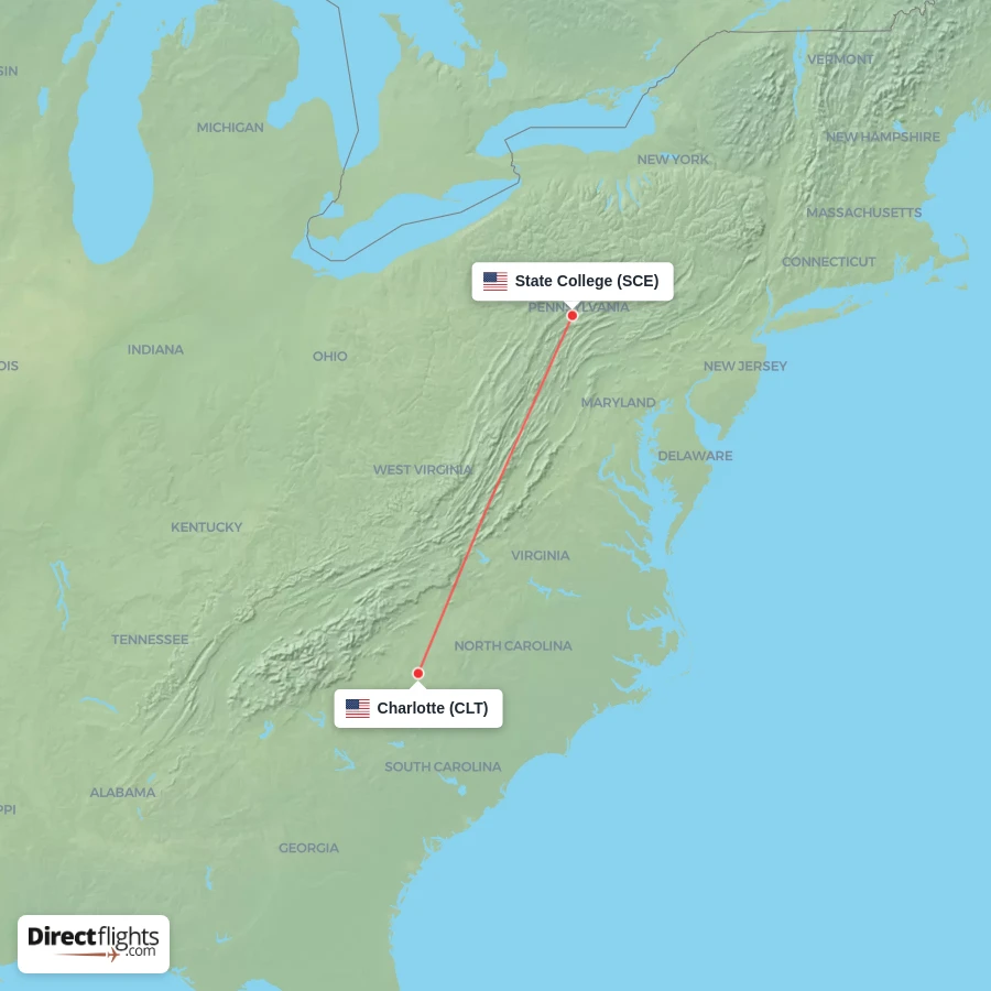 CLT - SCE route map