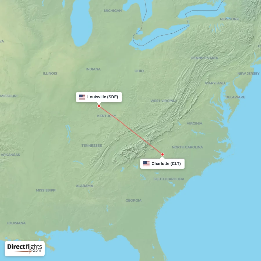 CLT - SDF route map