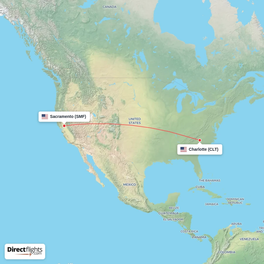 CLT - SMF route map