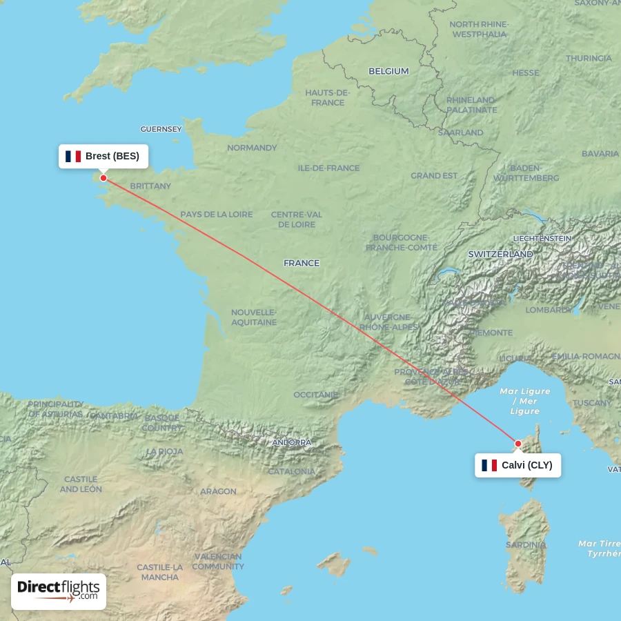 CLY - BES route map