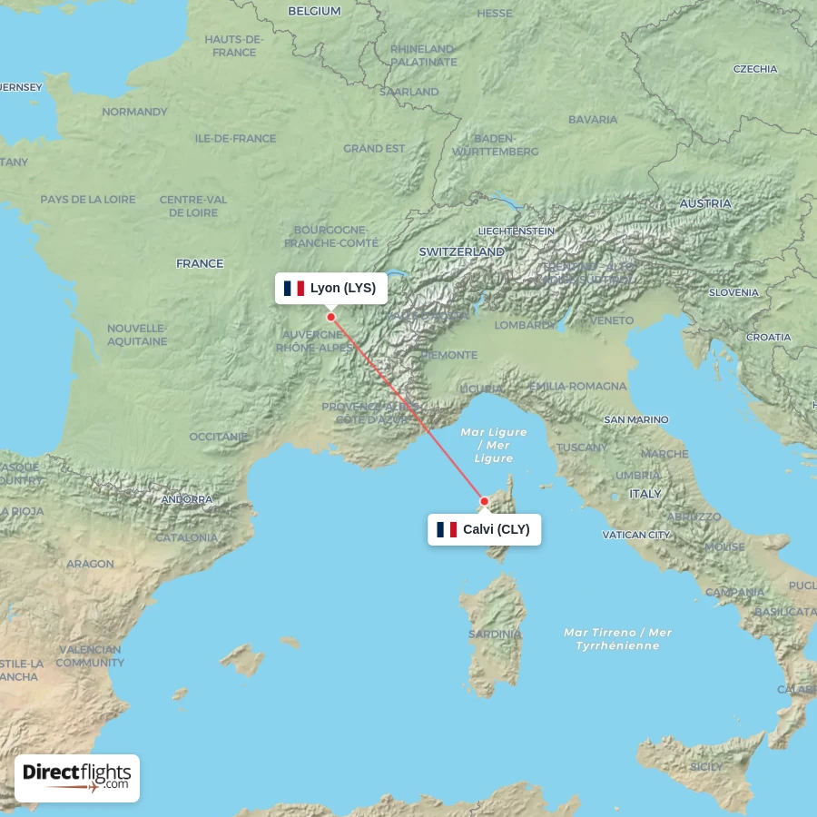 CLY - LYS route map