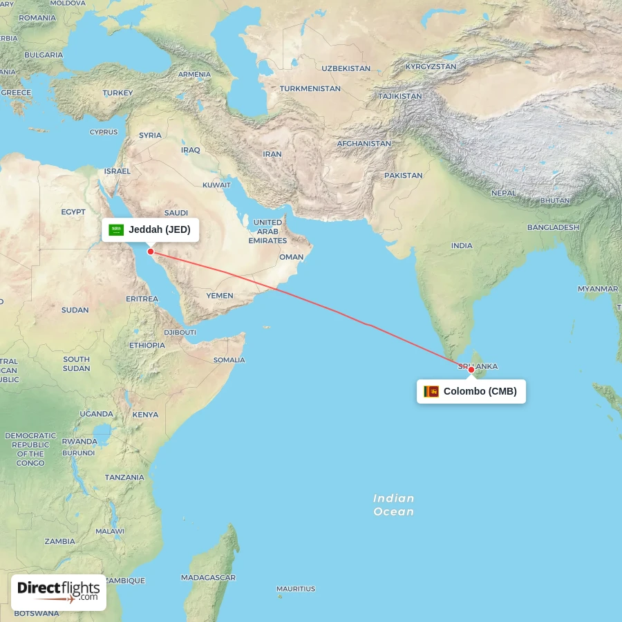 CMB - JED route map