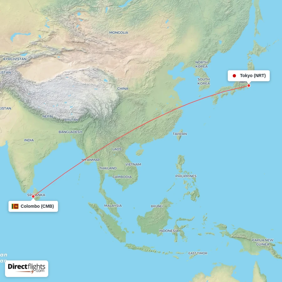 CMB - NRT route map