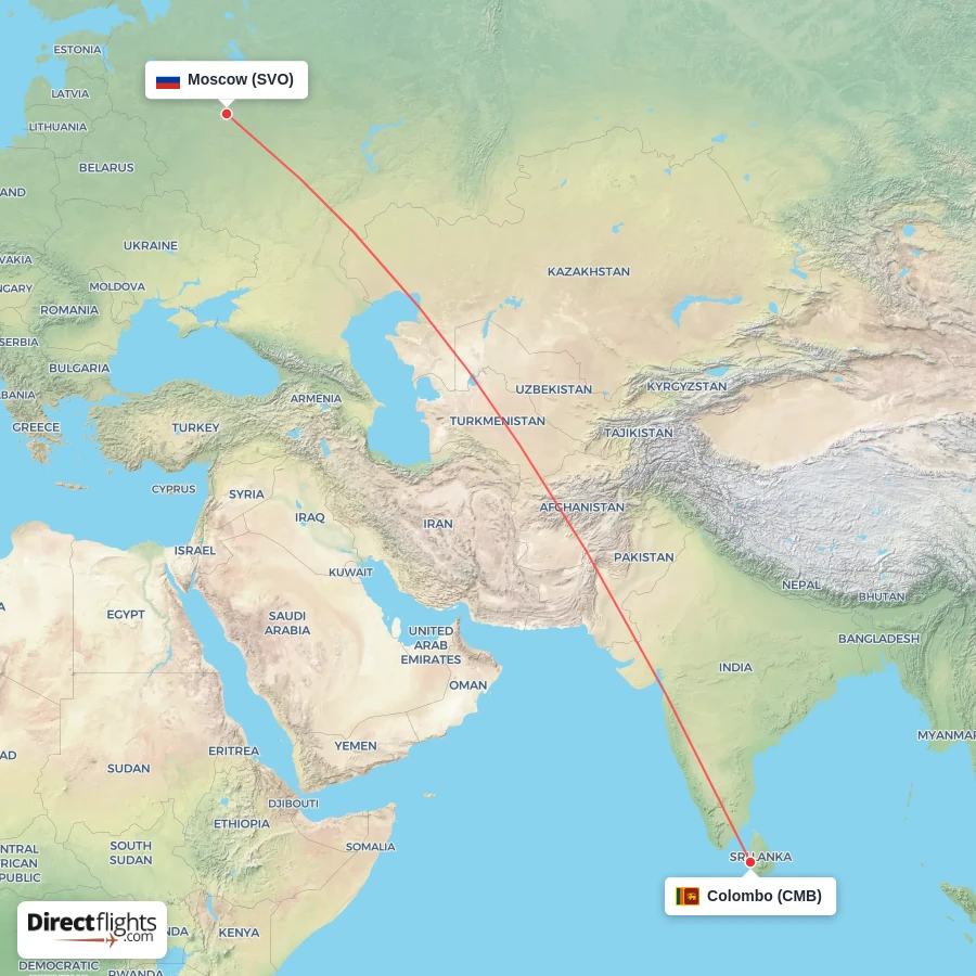 CMB - SVO route map