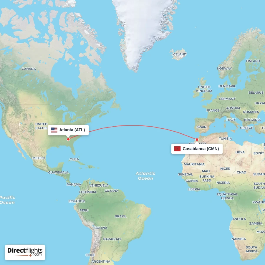 CMN - ATL route map