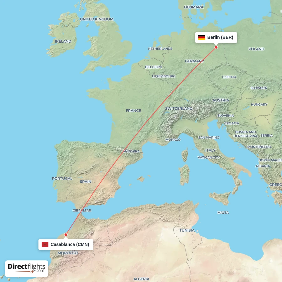 CMN - BER route map