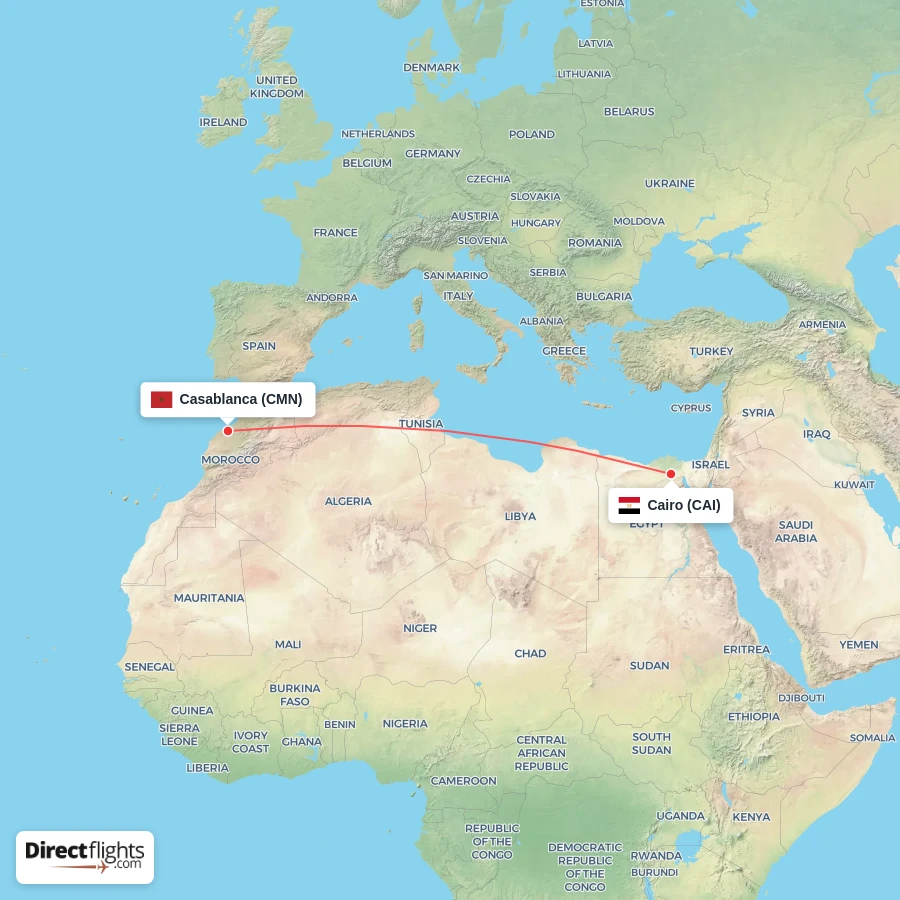 CMN - CAI route map