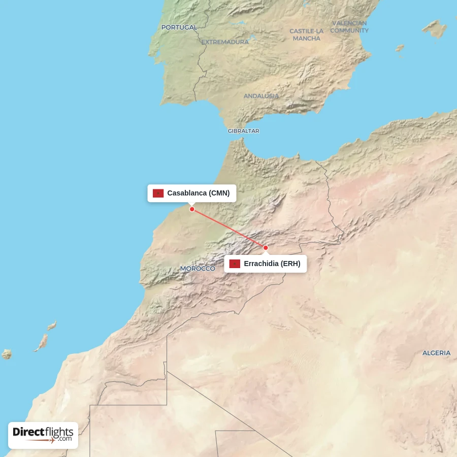 CMN - ERH route map