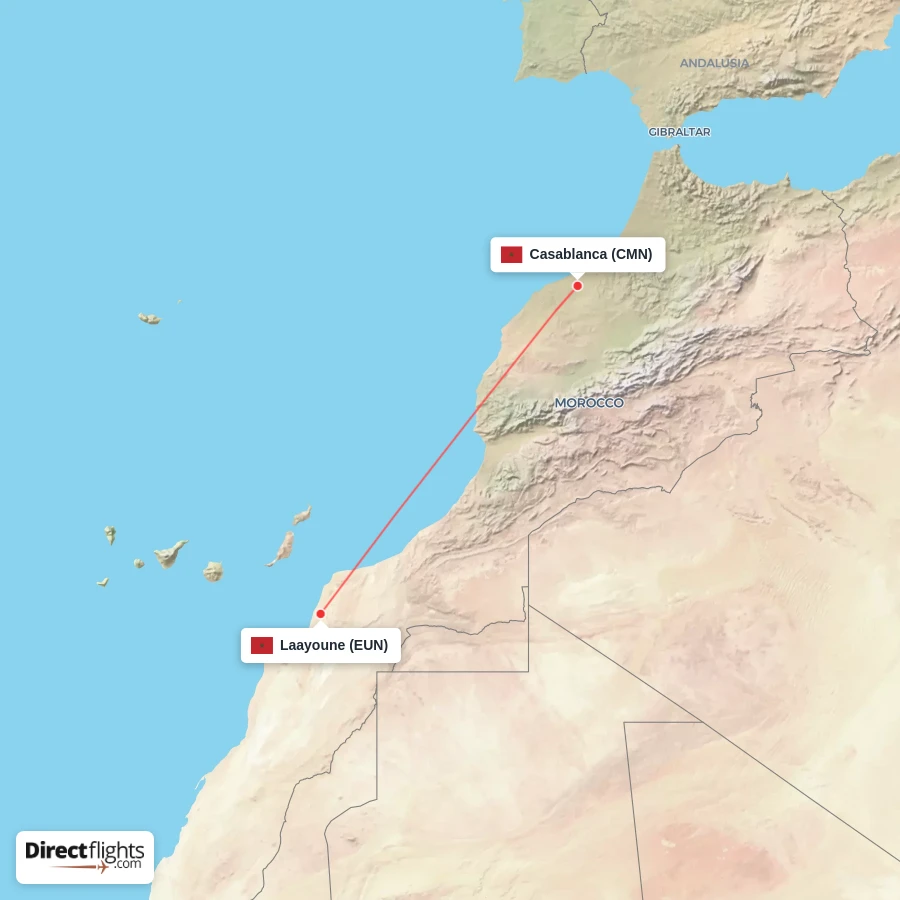 CMN - EUN route map