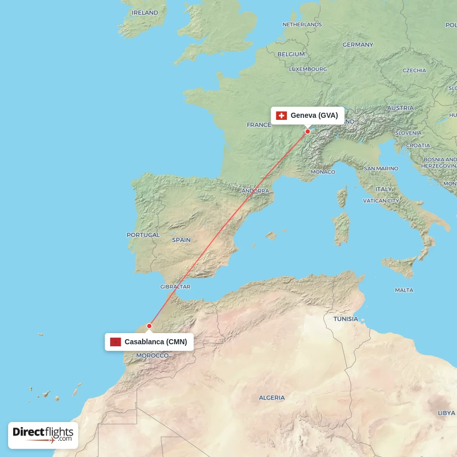 CMN - GVA route map