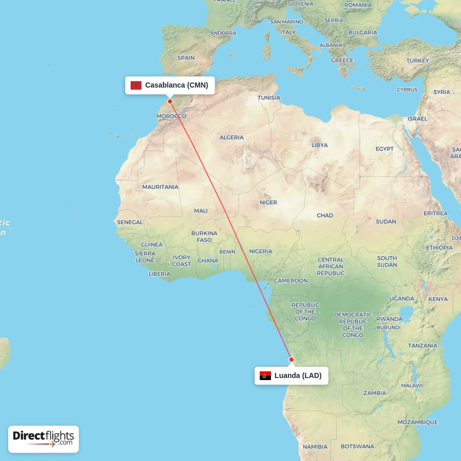 CMN - LAD route map