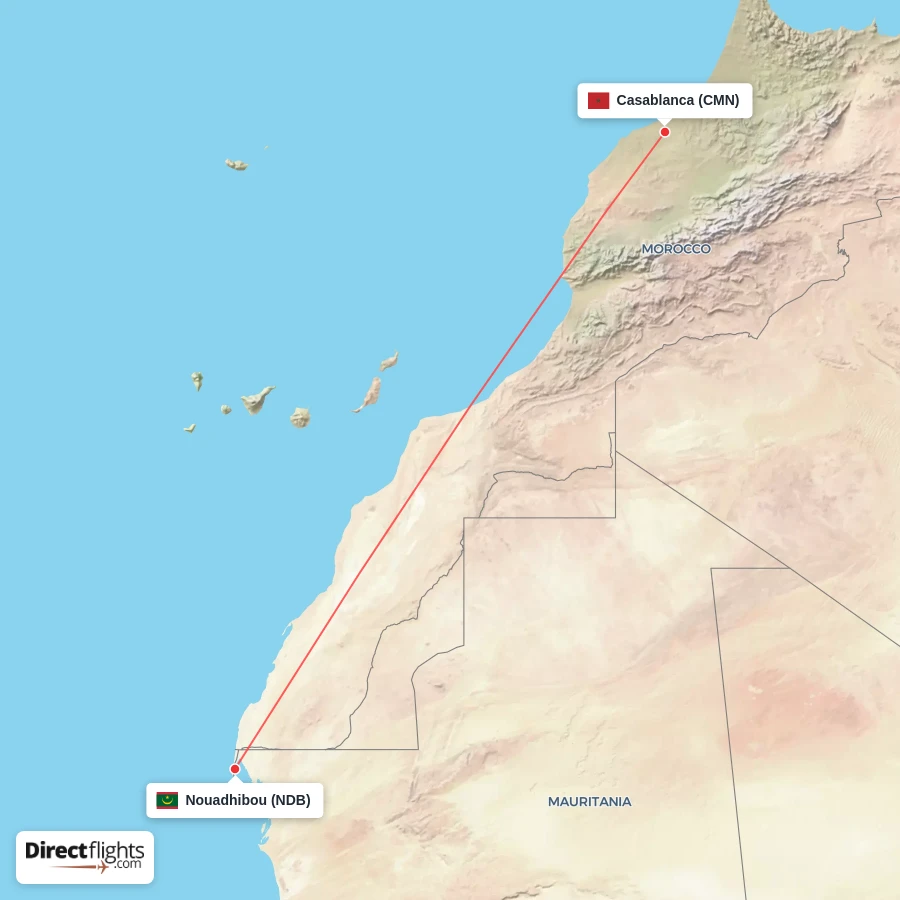 CMN - NDB route map