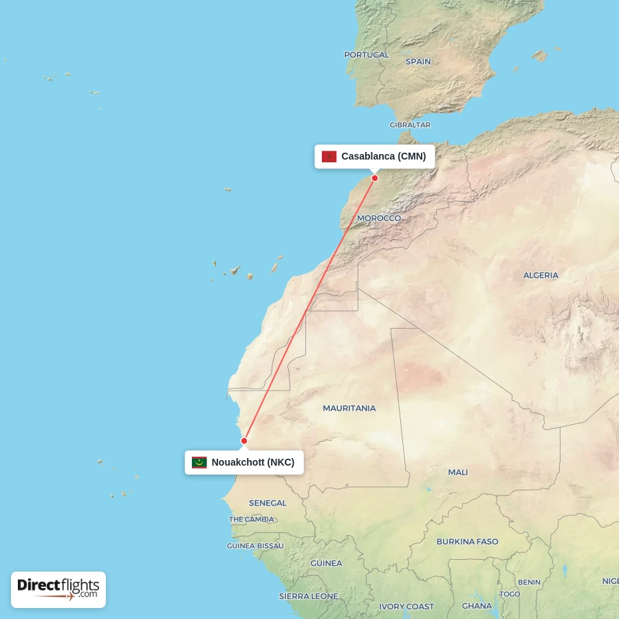 CMN - NKC route map