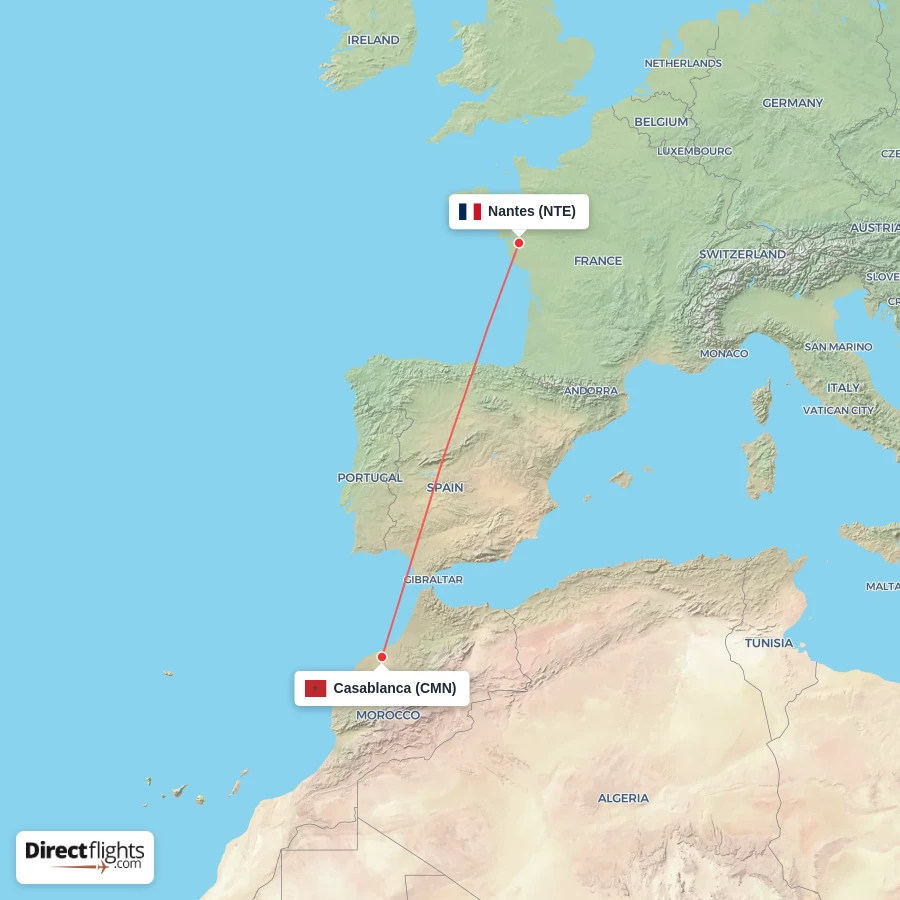 CMN - NTE route map