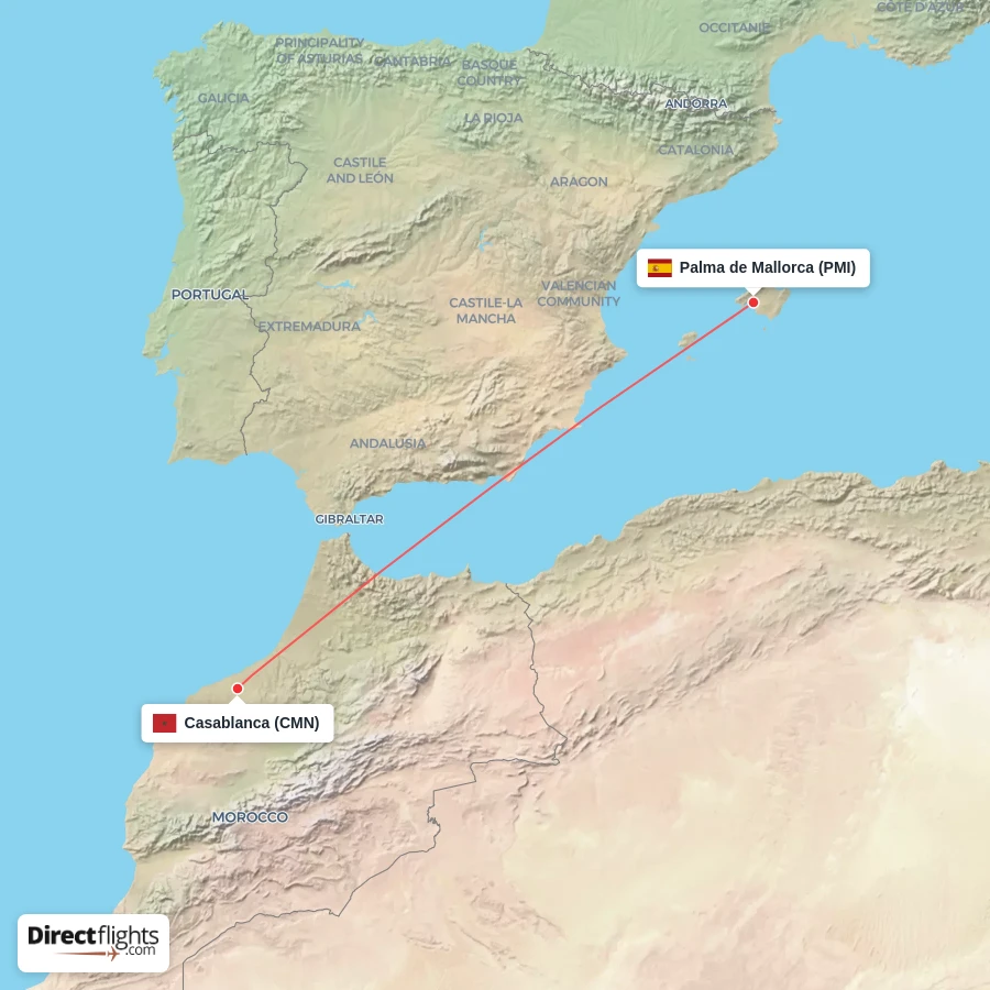 CMN - PMI route map