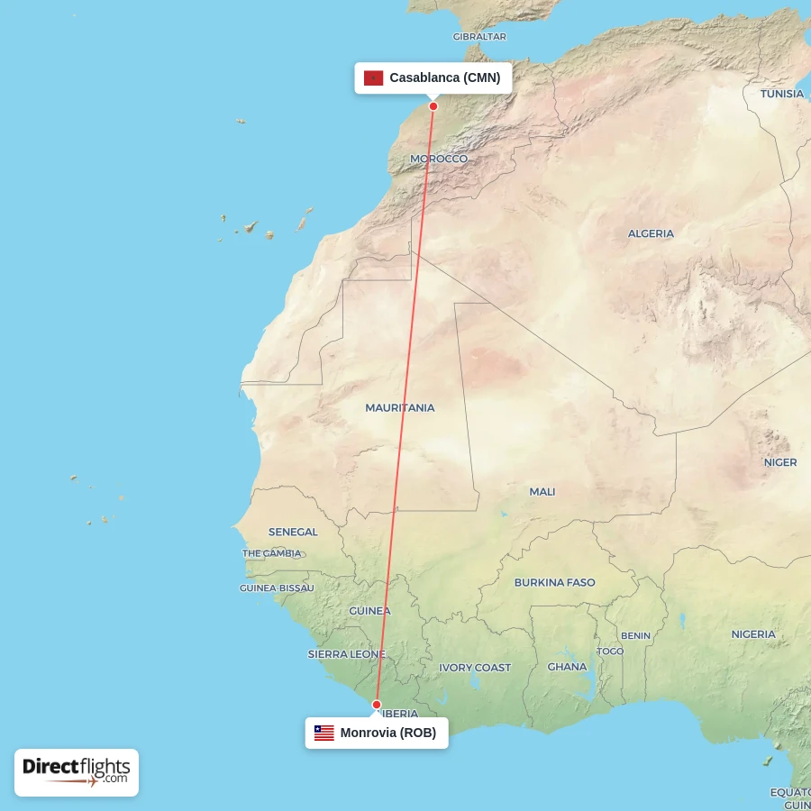 CMN - ROB route map