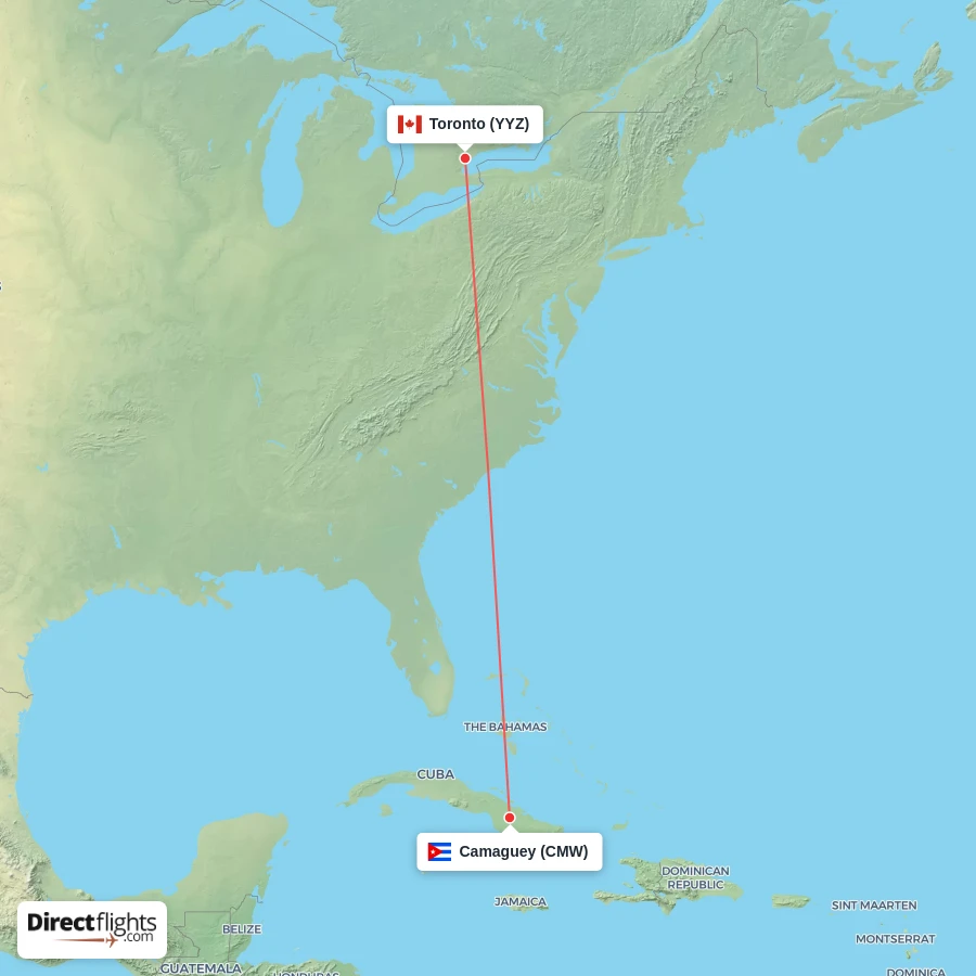 CMW - YYZ route map