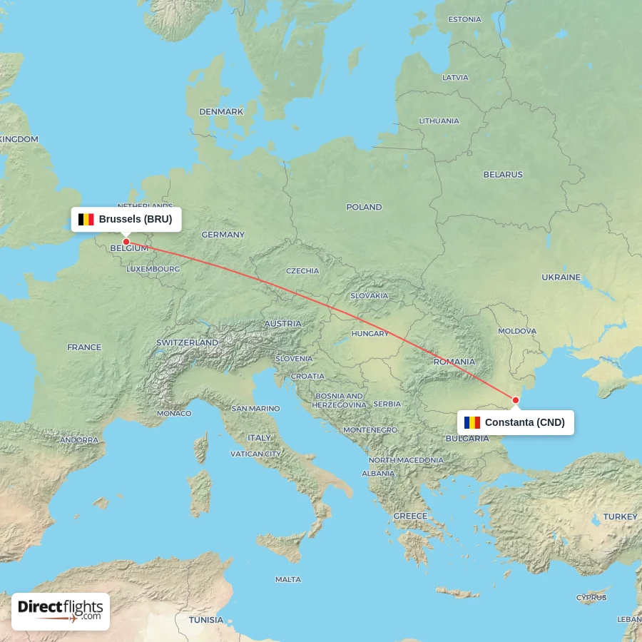 CND - BRU route map